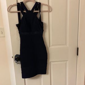 Navy blue body con dress
